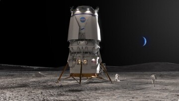 Vykreslení přistávacího modulu Blue Moon společnosti Blue Origin, který v rámci programu NASA Artemis přivede astronauty na Měsíc. (Foto: Blue Origin)