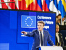 Francouzský prezident Emmanuel Macron hovořil 9. května 2022 ve Štrasburku na slavnostním zakončení rok trvající Konference o budoucnosti Evropy.