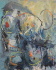 Dan Trantina- Modrý slon, obraz olej na plátně, signováno na zadní straně 