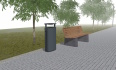 Vizualizace nových laviček a odpadkových košů, které budou umístěny ve Špindlerově Mlýně 